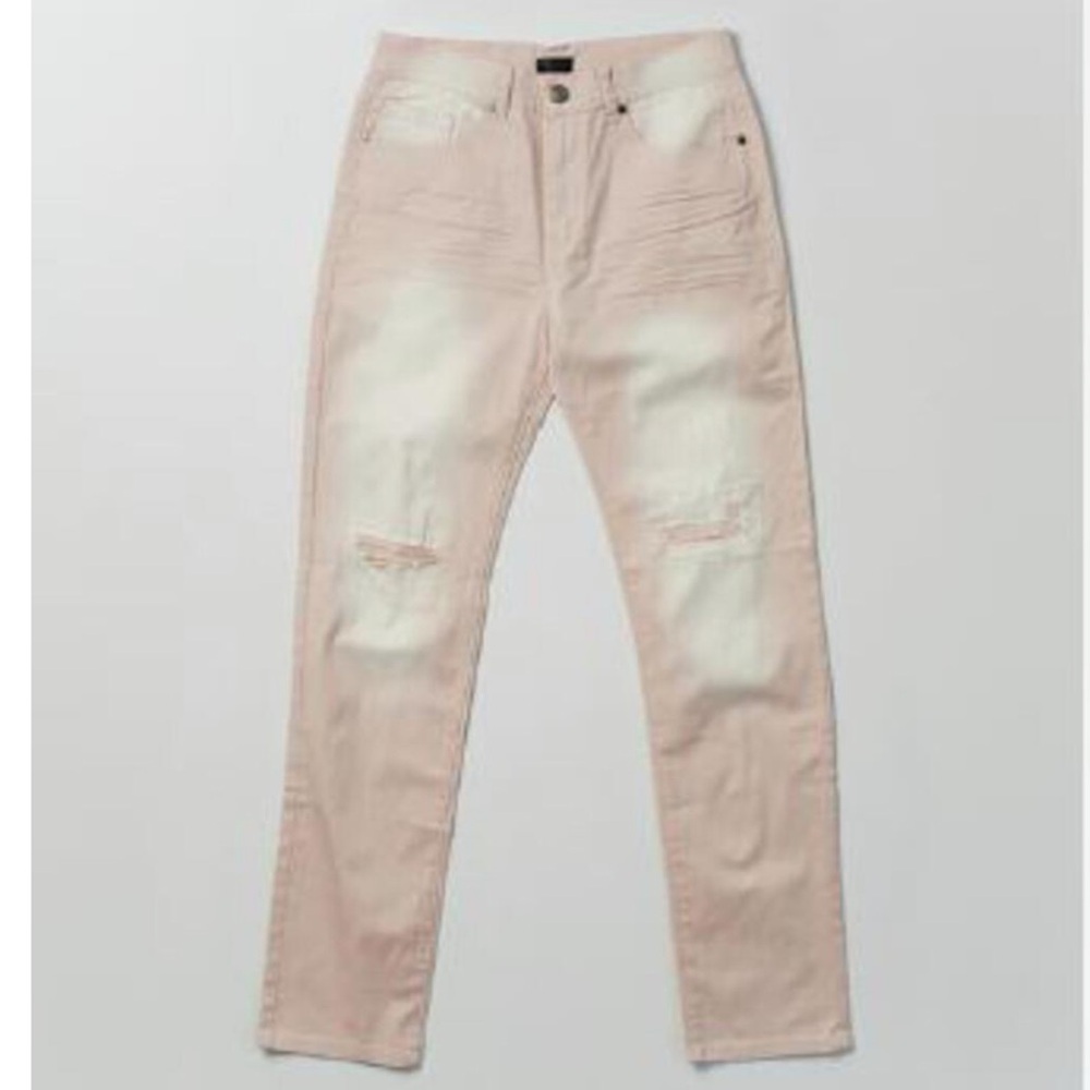 Reason Light Pink Denim Stretch Style Mens Jeans